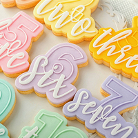 Emporte-pièce et tampon à embosser en acrylique pour biscuits et fondant, chiffres 1-10