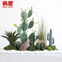 Plantes artificielles décoratives : Cactus pour salles de diffusion en direct, plantes en pot artificielles pour vitrines intérieures, plantes en pot sur le thème du désert