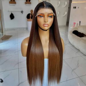 Омбре 13*4 HD парики с кружевной фронтальной сеткой, вьетнамские человеческие волосы, глубокие свободные кудрявые 7*7 натуральные черные светлые длинные прямые кудрявые волосы - Product Image 2