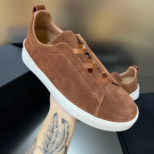 2026 Luxury Designer Sneakers Men's Low-Top Slip-On <b>Rubber</b> Outsole with Elastic Band Breathable Trend White Summer Walking Shoes - Product Image 4