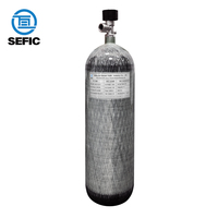 Bouteille de gaz de plongée sous-marine en fibre de carbone de 6,8 L haute pression M18*1,5 4500Psi 300Bar 30Mpa