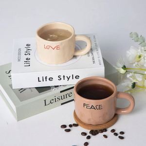 Custom Office <b>Large</b> Eco-Friendly Ceramic Coffee <b>Cup</b> Creative Hand-Squeezed Texture Easy Clean Promotional Business Gift - Product Image 1