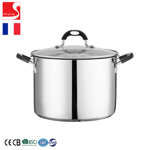 SY-Ustensiles De Cuisine Pot 20 <span class=keywords><strong>Litres</strong></span> En Acier Inoxydable Couvercle En Verre et Capsulé Fond Sandwich <span class=keywords><strong>Induction</strong></span> 32 cm Argent - Product Image 3
