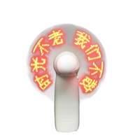 Mini Ventilador de Mano con Luces LED, Personalizable con Texto, Portátil, Ecológico, de ABS/PVC, con Batería, Novedad