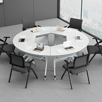 Table de bureau convertible pliable en bois massif moderne - Bureau réglable écologique pour usage domestique, commercial et en immeuble de bureaux