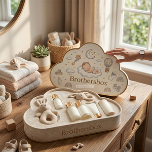 Caja de Regalo Personalizada con Forma de Nube, Juego de Embalaje de Regalo de Lujo para Recién Nacidos con Inserto - Product Image 5