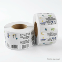 Étiquettes transparentes pour soins de la peau, rouleaux d'autocollants imperméables en vinyle transparent pour flacons de parfum et de lotion, autocollants personnalisés avec logo pour boîtes d'emballage