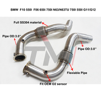 Downpipe Performa Tinggi untuk BMW N63 N63TU F10 550i F06 650i F01 750i G11 G12 4.4L V8 Twin Turbo Upgrade Knalpot