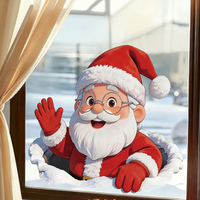 Autocollants électrostatiques de Noël pour fenêtres, adhésifs pour vitres, double face, réutilisables, décoration de la maison, autocollants amovibles