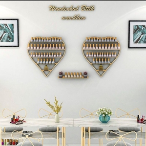 <b>Nail</b> Salon Shelf Rack <b>Wall</b> Mounted <b>Wall</b> Hanging Iron <b>Nail</b> Polish Storage Rack Gold <b>Nail</b> Polish Display Rack Display - Product Image 1