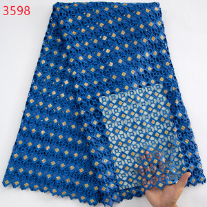 3598 Cordón de <span class=keywords><strong>guipur</strong></span> de buena calidad con lentejuelas NewStyle tela de encaje Soluble en agua africana para coser vestidos <span class=keywords><strong>Midi</strong></span> de fiesta de lujo - Product Image 5