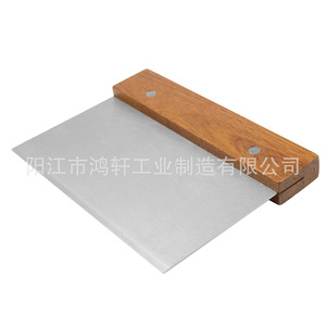 Stainless Steel Pastry Scraper With Wooden Handle 15.2x11.2x1.5cm Baking Tool For Dough And Flour Handling - Product Image 5