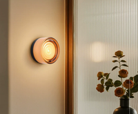 Lampes murales LED modernes rondes en métal et acrylique, éclairage noir, blanc, gris, ambre, pour chambre à coucher, salon, lampe murale d'ambiance