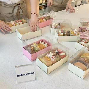 Papier d'emballage pour gâteau roulé de Noël, emballage pour desserts et noix, boîte en papier pour gâteau roulé <span class=keywords><strong>suisse</strong></span> avec couvercle transparent - Product Image 2