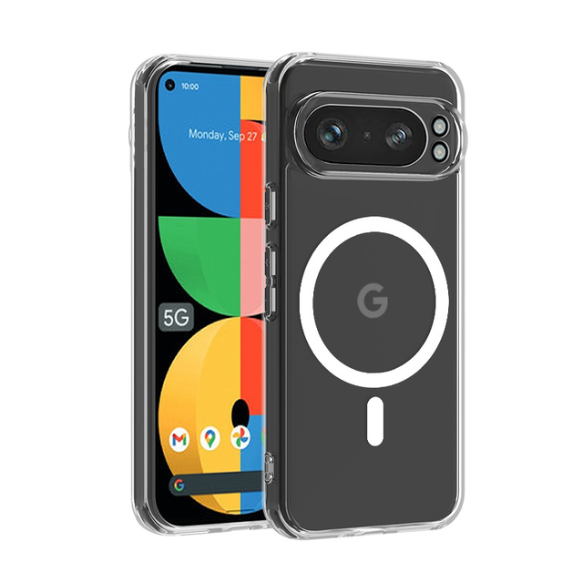 Jmetec High Quality Rugged Shockproof Hard Acrylic Magnetic Clear Phone Case for Google Pixel 10 Pro XL 9a 9 Pro