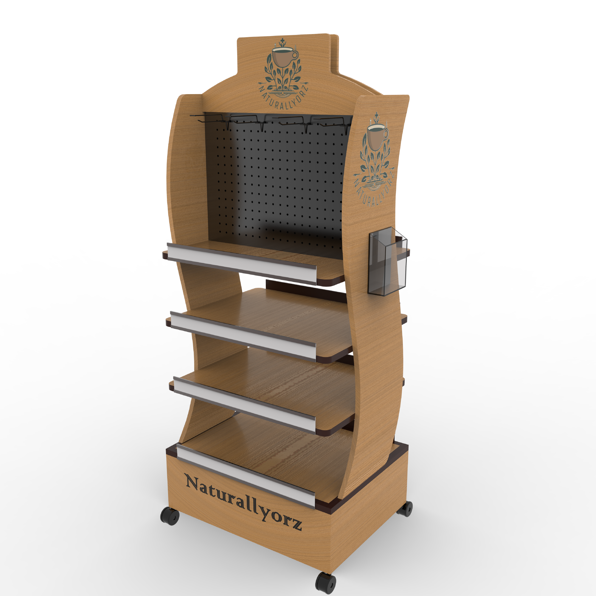 Wooden 4-layer Laminated Vitamin Display Rack Suitable for Simple and Atmospheric Shopping Malls — view 4