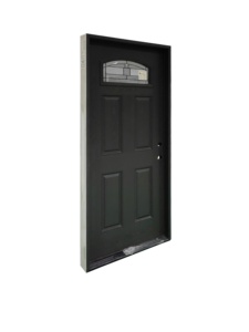 Puerta de <span class=keywords><strong>Entrada</strong></span> Moderna Impermeable de Fibra de Vidrio Precolgada de 36*80 Pulgadas con Acabado Pintado en Gris y Diseño de Vidrio, Gran Venta <span class=keywords><strong>2022</strong></span> - Product Image 5