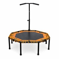 Trampoline d'exercice pour la maison, intérieur, pour tous les âges, avec barre de maintien en forme de T octogonale réglable de 45 pouces, longue durée de vie.