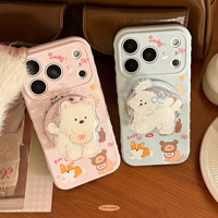 Coque souple antichoc en TPU pour iPhone 17 Pro Max, motif chiot de dessin animé coréen, cœur bulle, attraction magnétique