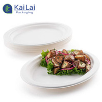 Assiettes jetables rondes de 6 pouces en bagasse de canne à sucre, écologiques, compostables et biodégradables pour les fêtes (vente en gros)