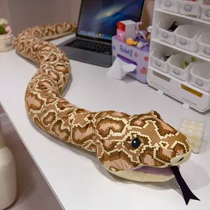 Custom Logo Snake Stuffed Animal Plush Giant Anaconda Realistic Kids Toys Simulated Snake Plush Toy Gift