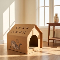 Griffoir pour chat et lit semi-fermé pour chat - Design minimaliste, carton durable sans poussière, fabriqué en Chine