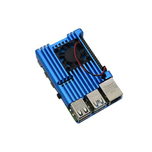 Màu Xanh <span class=keywords><strong>Raspberry</strong></span> <span class=keywords><strong>Pi</strong></span> 4 kim loại tản nhiệt với 1 fan hâm mộ Mô-đun cảm biến Kit mô-đun điện tử - Product Image 1