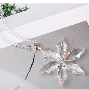 热卖圣诞树户外饰品圣诞礼物项目结婚礼物车镜挂水晶玻璃雪花