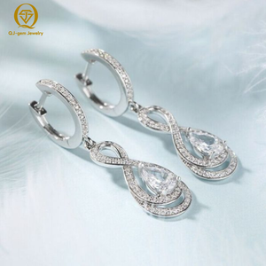 Pendientes de Diamantes de Lujo de Alta Gama para Mujer, Platino con Diamante Cultivado en Laboratorio Certificado por IGI, Color D, VVS, Personalizados para Usar en Fiestas - Product Image 3