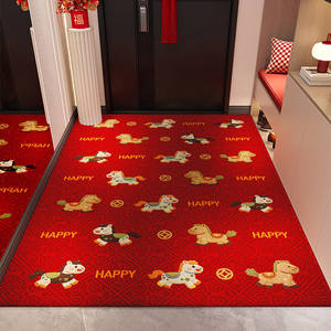 Blessings Abundant Tapis d'entrée rectangulaire rouge antidérapant pour usage intérieur en fibre de polyester avec motif de dessin animé original - Product Image 2