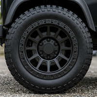 Rines de Aleación Todoterreno 4x4 Negros Satinados de Diseño Multirradio Profundo de 17, 18 y 20 Pulgadas, 5x127 6x139.7, Estilo Robusto, Compatibles con Tacoma, Bronco y Defender