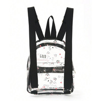 Sac à dos transparent imprimé JOYSUN, best-seller, imperméable, en PVC, sac de rangement, sac à dos pour étudiants, grande capacité, sac à dos transparent