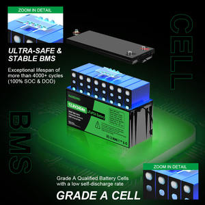 長寿命12v 24v 48v Lifepo4バッテリー 12.8V 100AH 150AH 200AH 240AH 300AH Lifepo4 100ahリチウムイオン角柱型バッテリーパック - Product Image 3