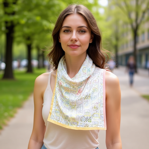 Foulard quadrato semplice e piccolo 70x70 cm in cotone leggero per donna, accessorio moda - Product Image 2