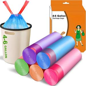 ถุงขยะหลากสีแบบมีเชือกผูก ถุงขยะแบบมีสีระบุสำหรับการคัดแยกขยะในบ้านและเชิงพาณิชย์ - Product Image 1