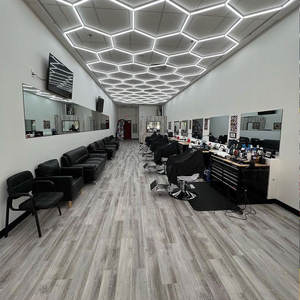 Lampu Gantung Heksagonal Modern Lampu Kerja Sarang Lebah Lampu Langit-langit LED untuk Gym Tinju Supermarket Toko Pangkas Rambut Kantor - Product Image 3