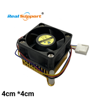 Ventilateur de refroidissement 4P avec dissipateur thermique en aluminium (câble de 6cm) DC 5V 40x40x10mm Roulement à billes à haute efficacité Boîtier d'ordinateur silencieux