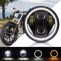 Phares et feux de route pour moto en alliage d'aluminium, feux LED multicolores de position supérieure pour rénovation/amélioration