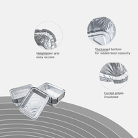 Conteneur en aluminium de 700 ml, barquette en aluminium de qualité alimentaire, anti-fuite, boîte à lunch en aluminium
