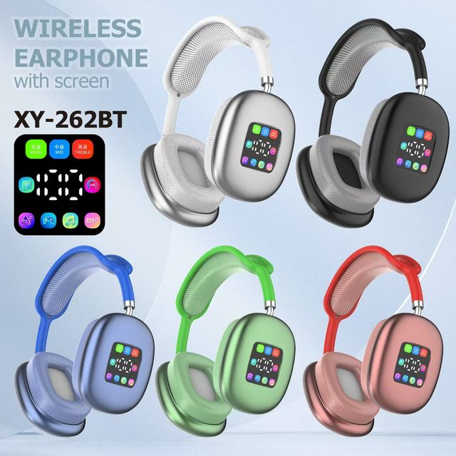 Soyto XY262BT Over Ear Wireless Headphones BT5.4 Display Screen Dynamic Bass Lightweight Comfortable Headset for Commute Gaming