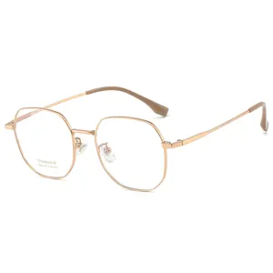 FANXUN 2444 nouvelle monture polygonale pour hommes et femmes monture en titane lunettes de myopie chaque tendance cadre exquis ultra léger