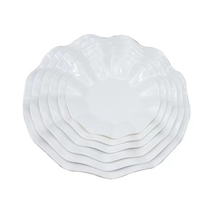 Biểu Tượng Tùy Chỉnh In Thân Thiện Với Môi Sò Sò Lượn Sóng Melamine Bữa Ăn Tối Tấm Hoa Màu Trắng Hình Đảng Cấp Thực Phẩm Bán Buôn Tùy Chỉnh Màu Sắc - Product Image 2
