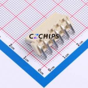 HCZZ0604-6 Wire-to-Board Pin Header Bent Lead Through Hole,P=3.96mm Connector 1x6P 3.96mm Right Angle Insert VH - Product Image 2