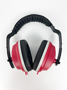 <span class=keywords><strong>Casque</strong></span> anti-bruit rouge haute visibilité avec serre-tête réglable pour les travailleurs du bâtiment - Product Image 3