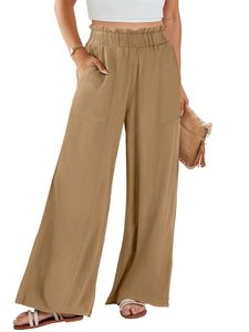 <span class=keywords><strong>Pantaloni</strong></span> di <span class=keywords><strong>lino</strong></span> fluenti alla moda da donna primavera Casual <span class=keywords><strong>larghi</strong></span> <span class=keywords><strong>larghi</strong></span> <span class=keywords><strong>pantaloni</strong></span> lunghi elasticizzati a vita alta antirughe - Product Image 6