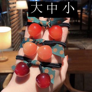 Coletero de tela elástica con diseño de cereza, accesorio informal para el cabello, verano 2021, origen Yiwu - Product Image 5
