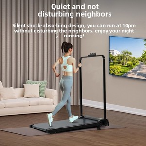 ลู่วิ่งไฟฟ้าแบบพับได้ ปรับความเร็วได้ 1-8 กม./ชม. สำหรับใช้ในบ้าน พร้อมระบบลดแรงกระแทก มีราวจับ และแผงควบคุมสีดำ - Product Image 4