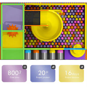 Aire de jeux intérieure miniature colorée pour enfants, ensemble de jeux souples avec toboggan et <span class=keywords><strong>piscine</strong></span> à balles pour la maison et l'école - Product Image 2