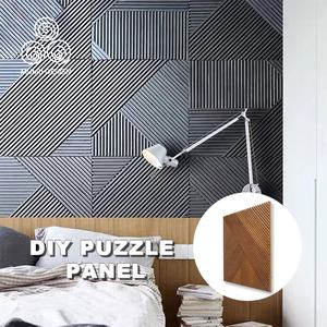 Paneles de <span class=keywords><strong>Madera</strong></span> Decorativos de Lujo con Textura Cuadrada 3D MUMU para <span class=keywords><strong>Salón</strong></span> y Hogar - Product Image 5