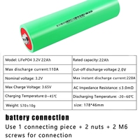 Batterie rechargeable LiFePO4 ULi NOUVELLE 3.2V 22Ah 25Ah 46160 pour trottinette électrique, camping-car, haut-parleur, solaire, pour projets DIY 12V